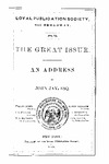The great issue. : An address