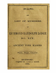By-laws and list of members of Richmond Randolph Lodge, No. XIX, Ancient York Masons.