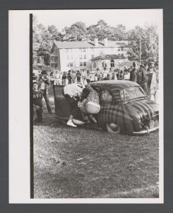 Inter-fraternity and sorority activities - Alpha Epsilon Pi students car stuffing during the Alpha Epislon Pi Follies