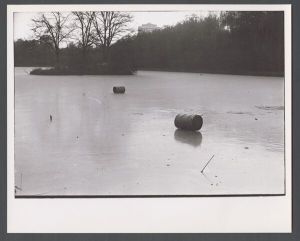 Unusual weather on campus - Lullwater lake frozen over