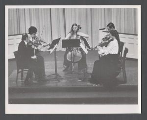 Students, groups, 1970s - Quintet performing on stage