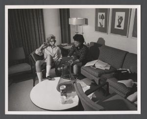 Students studying, 1960s - Students studying in dormitory lounge