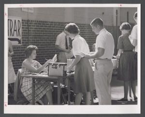 Registration - Students register in the Field House