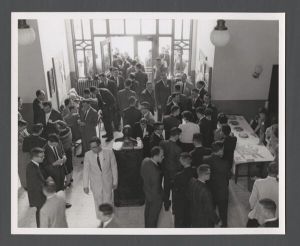 Law School - Law Day 1961 crowd in lobby