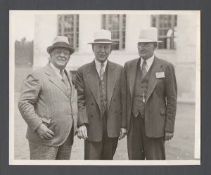 Identified Speakers and Entertainers - University of Georgia officials, Bob Whitaker, Dr. M. L. Brittain, and Dr. Cox
