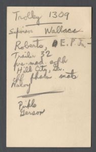 Trackless trolley at Emory - Notes on trolley operators