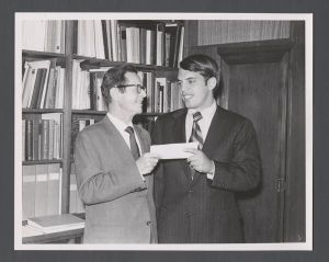 Business School - Fellowship check from The Business Gazette