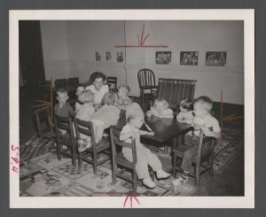 Nursery School - Children with a teacher