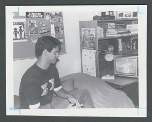 Residence halls - Student watching TV