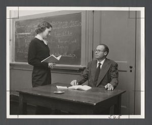 Science on Campus - Professor talking with student