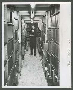 Library - Library Director Gus Lyle in the stacks