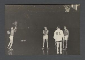 School of Dentistry, 1950s - Free throw at basketball game