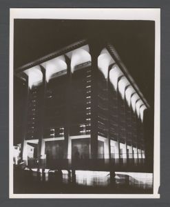 Library Special Collections - View of the library exterior at night