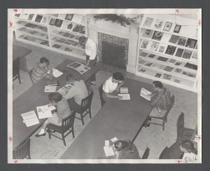 Students studying, 1960s - Students studying in Oxford College library