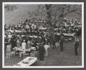 Emory birthday party - Food reception on quad