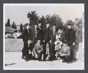 Study Teach Abroad faculty and staff - "Marianne with her class of boys"