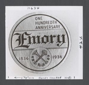 Library Special Collections - Emory seal used for 100th anniversary in 1936