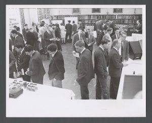School of Dentistry, 1960s - Student poster presentations in dental library