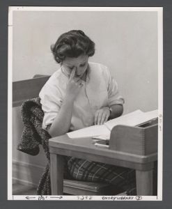Students studying, 1960s - Student studying in the library