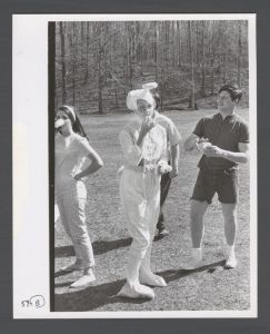 Students, groups, 1970s - Student in rabbit costume