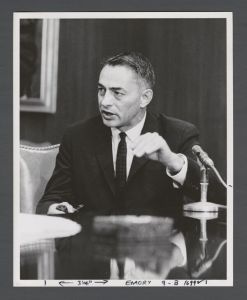 Administrators - Emory President Sanford Atwood speaking at a meeting