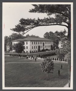 Campus photographs, 1910-1960 - Graduation on the quad