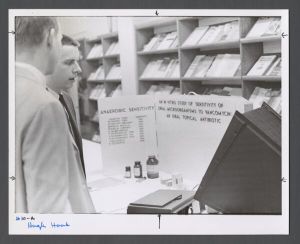 School of Dentistry, 1960s - Hugh Hood presenting "Vancomycin: Its Use in the Oral Cavity"