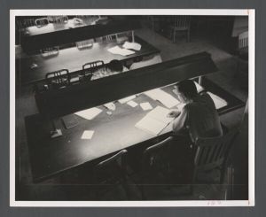 Students studying, 1960s - Students studying in library