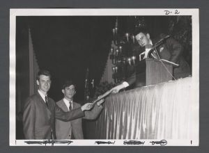 School of Dentistry - Jim Awbrey, Steve Fred, and Hugh Hood at a Dental School banquet