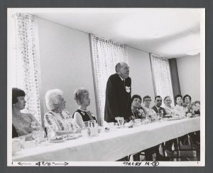School of Nursing - Hebe Rece speaking at nursing school homecoming