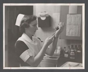 Department of Physical Medicine, 1940s-1950s - Nurse preparing inoculation