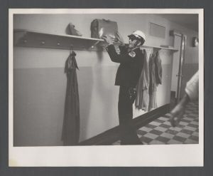 School of Theology - Police officer searching for a bomb in the theology building during bomb threat
