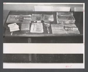 School of Nursing - Various medical items from 1906 including an invitation to Emory School of Medicine graduation, a gavel, spool of wire, and a April 7, 1906 issue of the Atlanta Constitution