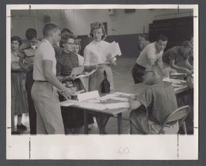 Registration - Students sign up for sections and labs at departmental tables
