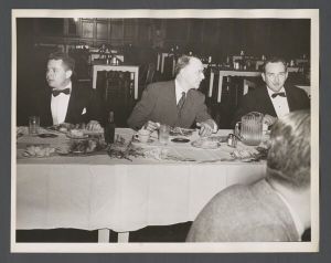 Fraternities, Sigma Delta Chi - Dean Judson C. Ward, Atlanta mayor William Hartsfield, and John Henry, president of the professional chapter of Sigma Delta Chi