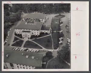 Aerial campus photographs - Alumni Memorial building