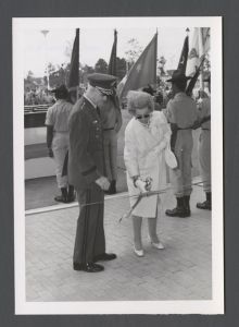 School of Medicine - General William C. Westmoreland, Army Chief of Staff, assists Mrs. Ulah Moncrief in cutting the ribbon to officially open the Moncrief Army Hospital, named after her husband, at Fort Jackson, South Carolina