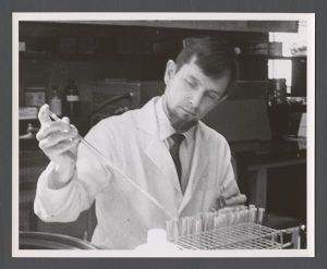 School of Medicine - Man working with test tubes