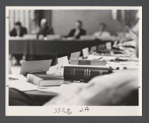 Business School - Books on table at conference