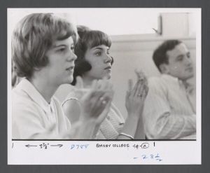Students, groups, 1960s - Susan McCain and Marilyn Kendrick applauding