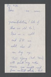 School of Theology - Note from Margaret Jones to James Waits