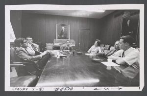 Students, groups, 1960s - Men and woman sitting at conference table