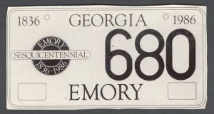 Commencement, 1970s and 1980s - Plate commemorating 1986 graduation