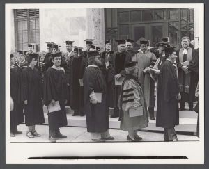 Commencement, 1970s - Faculty lined up