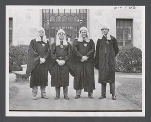 Law School - Four men wearing barrister wigs