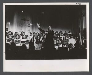 Students, groups, 1970s - Choir singing