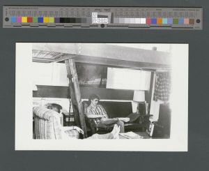 Residence halls - Students watching TV in Gilbert hall