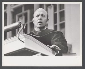 Commencement, 1970s - Speaker at the podium
