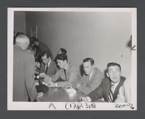 School of Dentistry, 1950s - Students examine dental molds