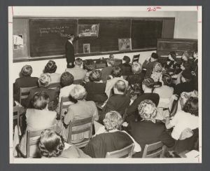 Night Classes, 1951 - Malcolm Dewey teaches a course on art appreciation
